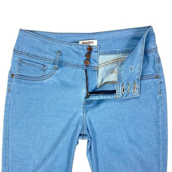 Quarry Core Skinny Ankle Jeans Women 12 Blue Light Wash Push-Up Hi Waisted Chic - Picture 4 of 16